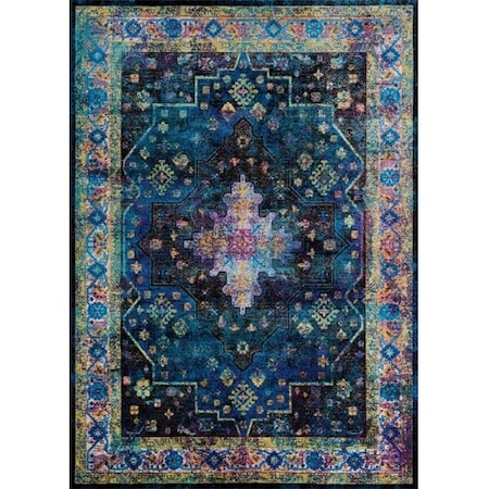 Couristan Couristan A7020213036056T 3 ft. 6 in. x 5 ft. 6 in. Gypsy Chartres Power Loomed Rectangle Area Rug - Ultramarine & Mocha A7020213036056T